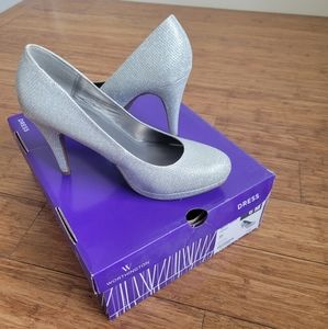 Sparkling Silver Bridal or Formal Heels
